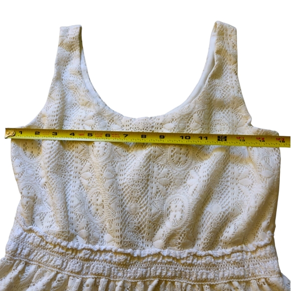 Love Reign Sleeveless Lace Lined Mini Dress Boho White Shabby Chic Women Small - Picture 6 of 11